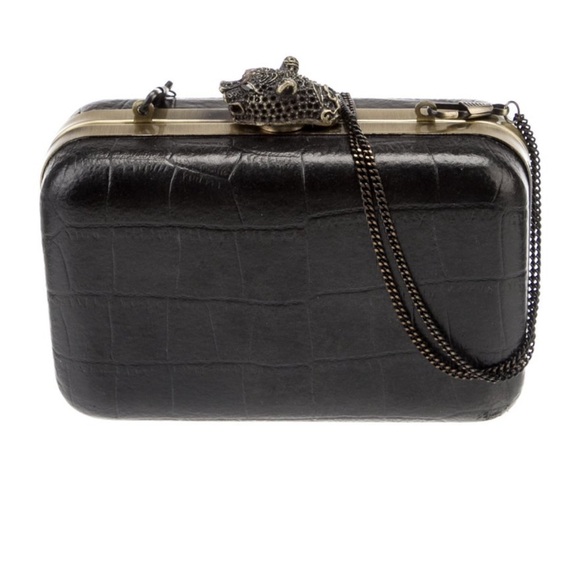 House of Harlow 1960 Embossed Leather Chain-Link Clutch - Picture 5 of 9
